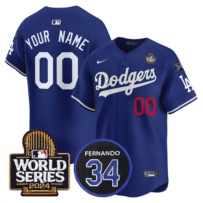 Youth Los Angeles Dodgers ACTIVE PLAYER Custom Royal 2024 World Series With Fernando Memorial Patch Limited Stitched Baseball Jersey Youth Los Angeles Dodgers ACTIVE PLAYER Custom Royal 2024 World Series With Fernando Memorial Patch Limited Stitched Baseball Jersey